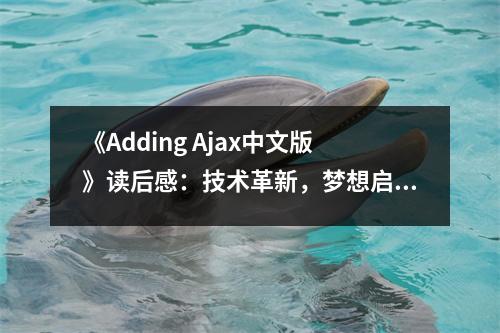 《Adding Ajax中文版》讀后感：技術革新，夢想啟航 (750字)