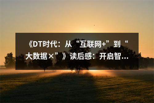 《DT時(shí)代：從“互聯(lián)網(wǎng)+”到“大數(shù)據(jù)×”》讀后感：開啟智慧之門 (850字)