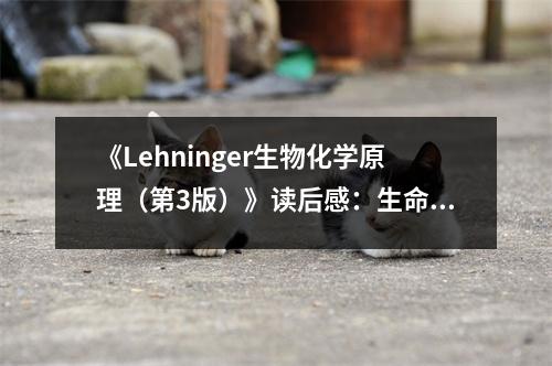 《Lehninger生物化學(xué)原理（第3版）》讀后感：生命奧秘的鑰匙 (700字)
