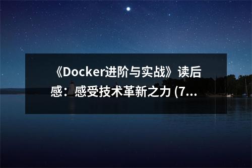 《Docker進(jìn)階與實(shí)戰(zhàn)》讀后感：感受技術(shù)革新之力 (750字)