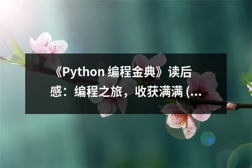 《Python 編程金典》讀后感：編程之旅，收獲滿滿 (600字)