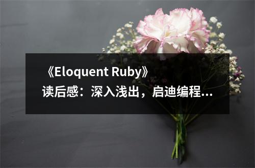 《Eloquent Ruby》讀后感：深入淺出，啟迪編程思維 (700字)