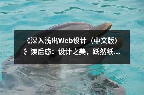 《深入淺出Web設(shè)計(jì)（中文版）》讀后感：設(shè)計(jì)之美，躍然紙上 (900字)