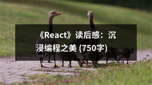 《React》讀后感：沉浸編程之美 (750字)