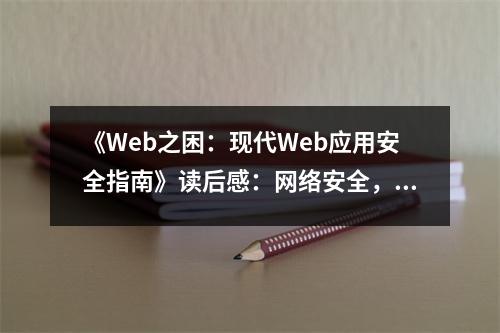 《Web之困：現(xiàn)代Web應(yīng)用安全指南》讀后感：網(wǎng)絡(luò)安全，守護數(shù)字家園的堅實盾牌 (950字)