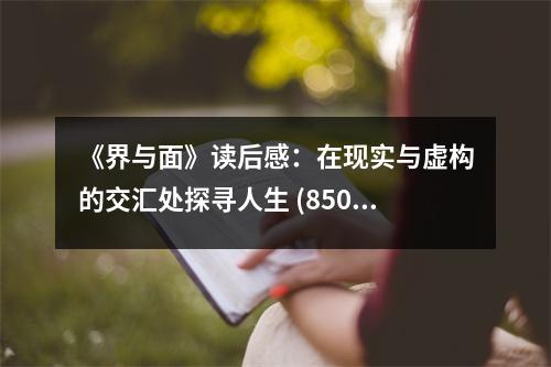 《界與面》讀后感：在現(xiàn)實與虛構(gòu)的交匯處探尋人生 (850字)