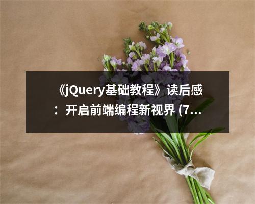 《jQuery基礎(chǔ)教程》讀后感：開啟前端編程新視界 (750字)