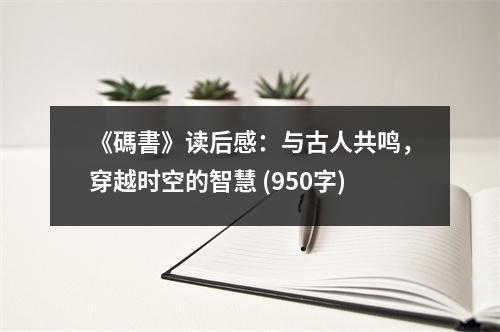 《碼書》讀后感：與古人共鳴，穿越時空的智慧 (950字)