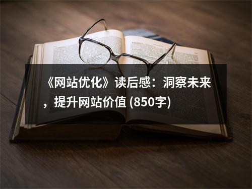 《網(wǎng)站優(yōu)化》讀后感：洞察未來，提升網(wǎng)站價值 (850字)