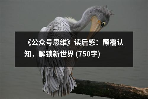 《公眾號(hào)思維》讀后感：顛覆認(rèn)知，解鎖新世界 (750字)
