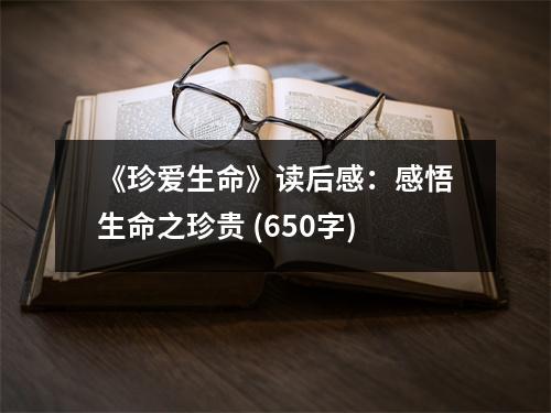 《珍愛(ài)生命》讀后感：感悟生命之珍貴 (650字)