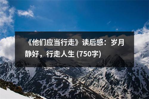 《他們應(yīng)當(dāng)行走》讀后感：歲月靜好，行走人生 (750字)