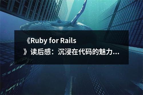 《Ruby for Rails》讀后感：沉浸在代碼的魅力中 (700字)