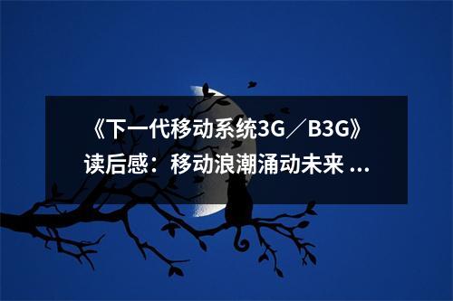 《下一代移動(dòng)系統(tǒng)3G／B3G》讀后感：移動(dòng)浪潮涌動(dòng)未來 (700字)