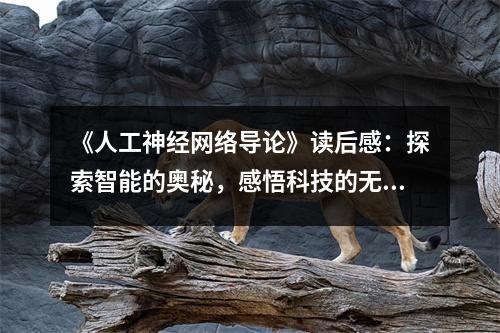 《人工神經(jīng)網(wǎng)絡(luò)導(dǎo)論》讀后感：探索智能的奧秘，感悟科技的無限可能 (700字)
