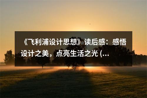《飛利浦設(shè)計(jì)思想》讀后感：感悟設(shè)計(jì)之美，點(diǎn)亮生活之光 (750字)