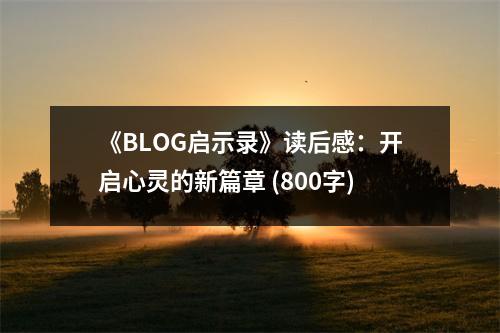 《BLOG啟示錄》讀后感：開啟心靈的新篇章 (800字)