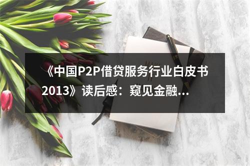 《中國(guó)P2P借貸服務(wù)行業(yè)白皮書2013》讀后感：窺見金融變革脈動(dòng) (850字)