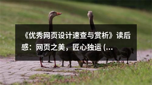 《優(yōu)秀網(wǎng)頁設(shè)計(jì)速查與賞析》讀后感：網(wǎng)頁之美，匠心獨(dú)運(yùn) (1200字)