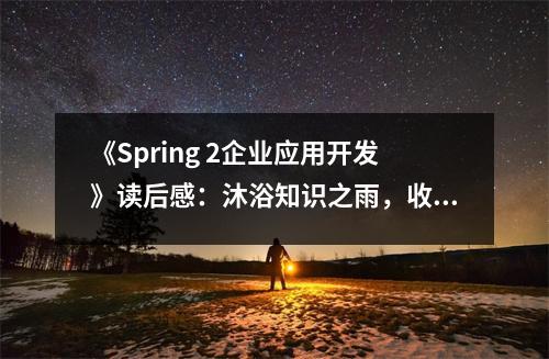 《Spring 2企業(yè)應(yīng)用開發(fā)》讀后感：沐浴知識之雨，收獲技能之果 (850字)