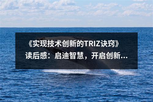 《實(shí)現(xiàn)技術(shù)創(chuàng)新的TRIZ訣竅》讀后感：啟迪智慧，開啟創(chuàng)新之門 (900字)