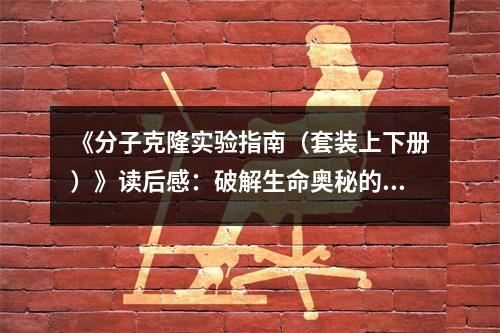 《分子克隆實(shí)驗(yàn)指南（套裝上下冊(cè)）》讀后感：破解生命奧秘的密鑰 (800字)