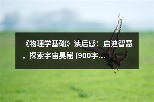 《物理學(xué)基礎(chǔ)》讀后感：啟迪智慧，探索宇宙奧秘 (900字)
