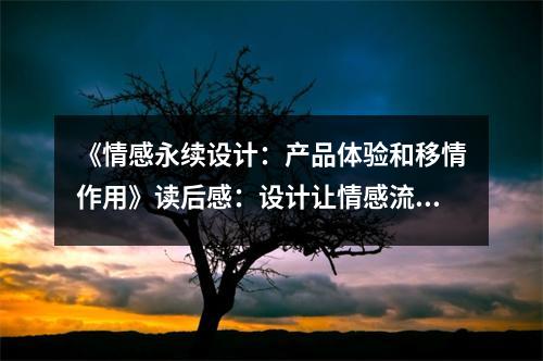 《情感永續(xù)設(shè)計(jì)：產(chǎn)品體驗(yàn)和移情作用》讀后感：設(shè)計(jì)讓情感流動(dòng) (750字)