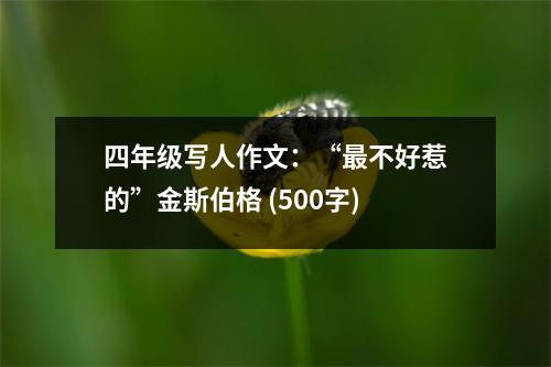 四年級寫人作文：“最不好惹的”金斯伯格 (500字)