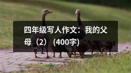 四年級寫人作文：我的父母（2） (400字)