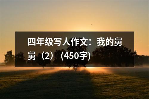 四年級(jí)寫人作文：我的舅舅（2） (450字)