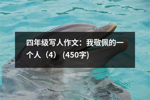 四年級寫人作文：我敬佩的一個人（4） (450字)