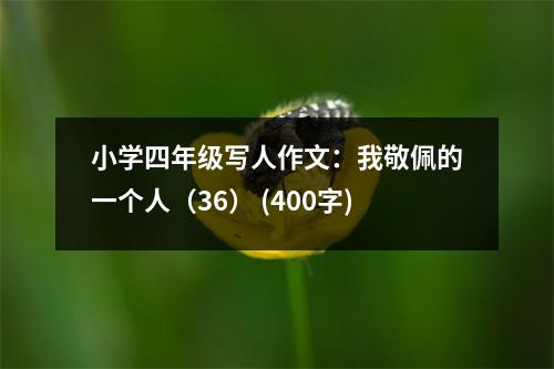 小學(xué)四年級(jí)寫人作文：我敬佩的一個(gè)人（36） (400字)