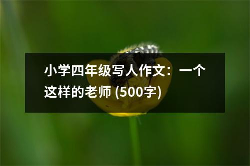 小學(xué)四年級寫人作文：一個(gè)這樣的老師 (500字)