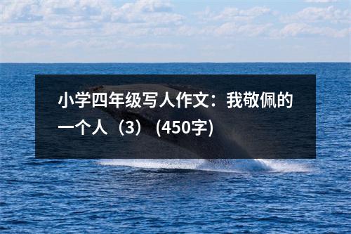 小學四年級寫人作文：我敬佩的一個人（3） (450字)