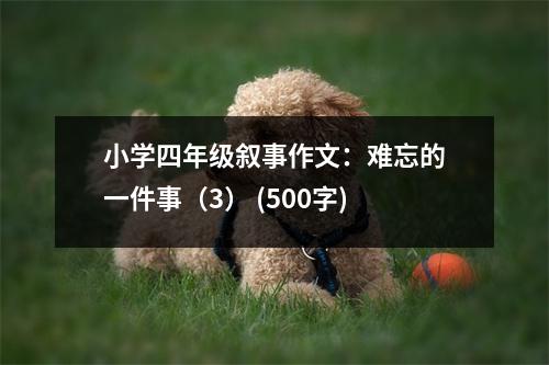 小學(xué)四年級敘事作文：難忘的一件事（3） (500字)