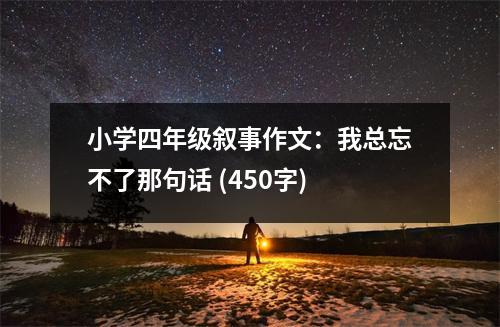 小學四年級敘事作文：我總忘不了那句話 (450字)