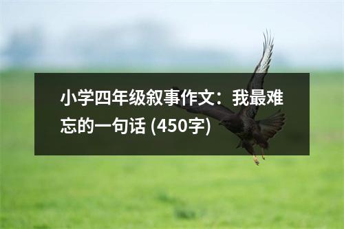 小學(xué)四年級敘事作文：我最難忘的一句話 (450字)