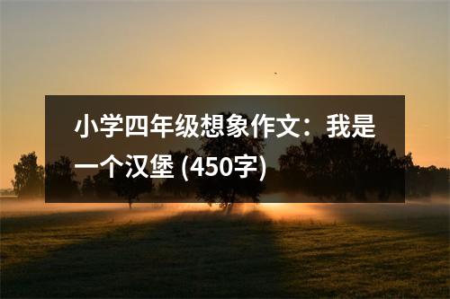 小學四年級想象作文：我是一個漢堡 (450字)