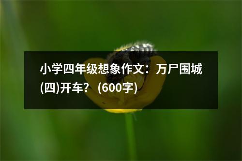 小學四年級想象作文：萬尸圍城(四)開車？ (600字)