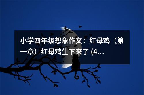 小學四年級想象作文：紅母雞（第一章）紅母雞生下來了 (450字)