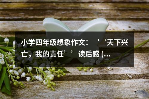 小學(xué)四年級(jí)想象作文：‘‘天下興亡，我的責(zé)任’’讀后感 (500字)
