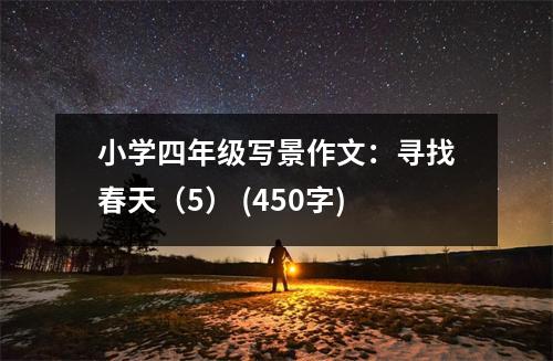 小學(xué)四年級(jí)寫景作文：尋找春天（5） (450字)