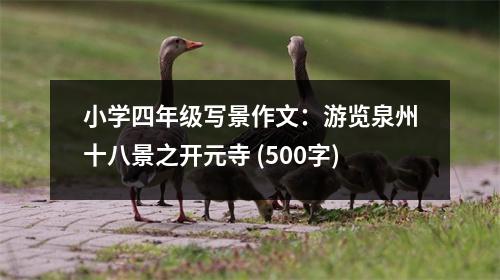 小學(xué)四年級寫景作文：游覽泉州十八景之開元寺 (500字)