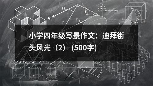 小學(xué)四年級寫景作文：迪拜街頭風(fēng)光（2） (500字)