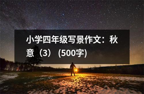 小學(xué)四年級寫景作文：秋意（3） (500字)