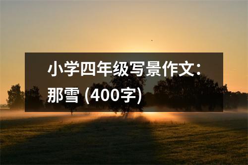 小學四年級寫景作文：那雪 (400字)