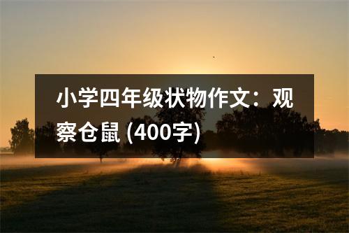 小學(xué)四年級(jí)狀物作文：觀察倉(cāng)鼠 (400字)
