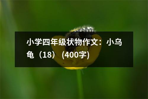 小學(xué)四年級(jí)狀物作文：小烏龜（18） (400字)