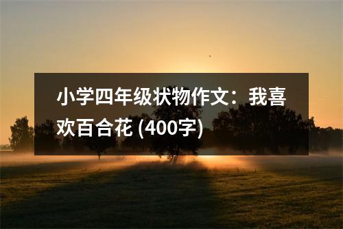 小學四年級狀物作文：我喜歡百合花 (400字)